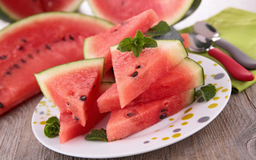 Картинка еда арбуз watermelons кусочки