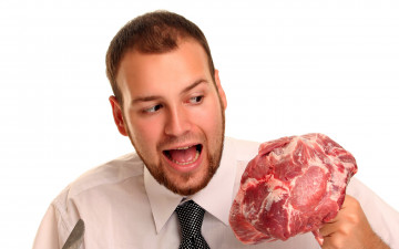 Картинка юмор+и+приколы мужчина бородка галстук мясо