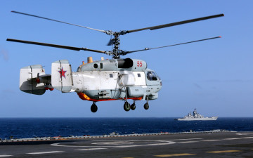 Картинка авиация вертолёты тяжелого авианесущего адмирал кузнецов вертолет ка-27 с палубы крейсера взлетает