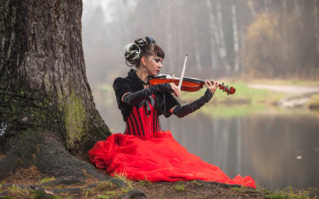 Картинка музыка -+другое водоем девушка скрипка