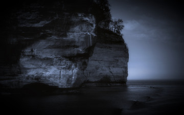 Картинка природа побережье море ночь скала