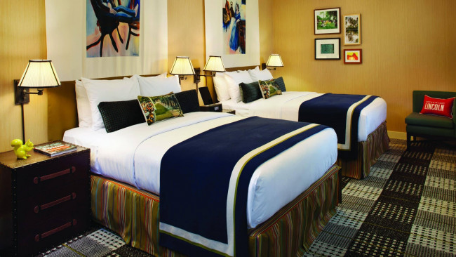 Обои картинки фото hotel lincoln, chicago, интерьер, спальня, hotel, lincoln