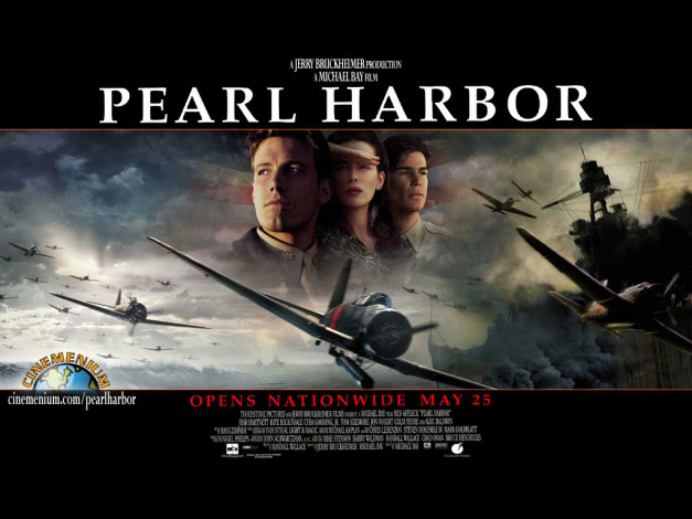 Обои картинки фото перл, харбор, кино, фильмы, pearl, harbor, самолеты, война, бомбежка, афлек, бекинсейл, небо