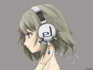 Картинка аниме headphones instrumental девушка наушники