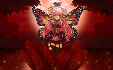 Картинка аниме beatmania девушка бабочка