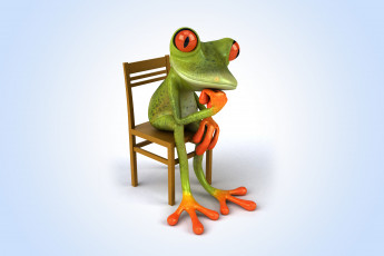 Картинка 3д+графика животные+ animals frog лягушка funny