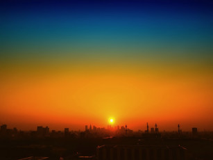 Картинка города -+панорамы панорама небо рассвет здания дома город утро солнце