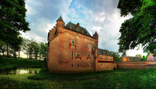 Обои картинки фото doorwerth castle, holland, города, замки нидерландов, doorwerth, castle