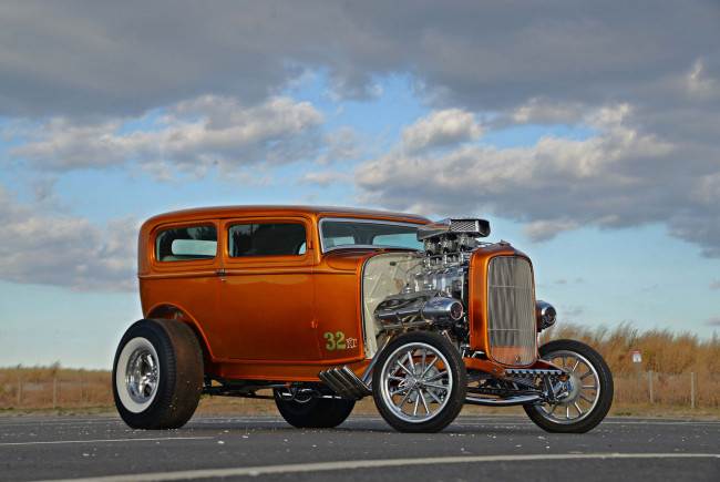 Обои картинки фото 1932-ford-highboy-sedan-gasser, автомобили, custom classic car, gasser
