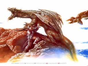 Картинка календари фэнтези calendar убийство воин дракон 2019