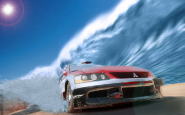 Картинка mitsubishi видео игры dirt скорость динамика движение волна