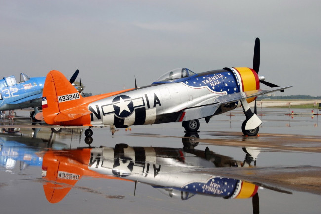 Обои картинки фото авиация, лёгкие, одномоторные, самолёты, thunderbolt, p-47, american