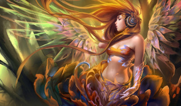 Картинка фэнтези ангелы крылья девушка