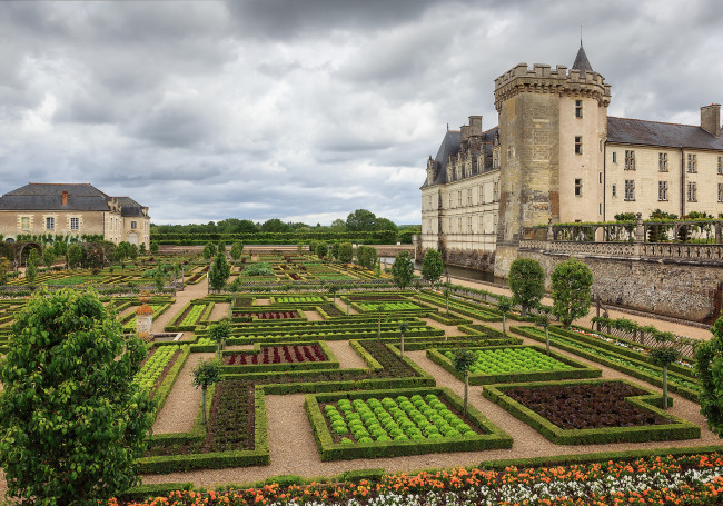 Обои картинки фото chateau de villandry, города, замки франции, парк, замок