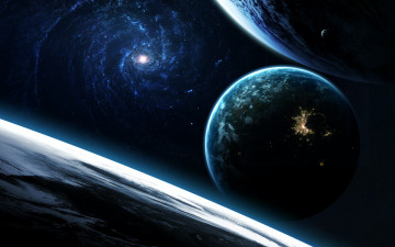 Картинка космос арт планеты вселенная звезды галактики