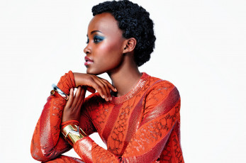 Картинка lupita+nyong`o девушки лицо макияж поза портрет брюнетка девушка lupita nyongo красотка мулатка актриса темнокожая чернокожая взгляд