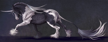 Картинка фэнтези единороги фон единорог конь