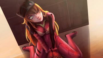 Картинка аниме evangelion униформа взгляд фон девушка