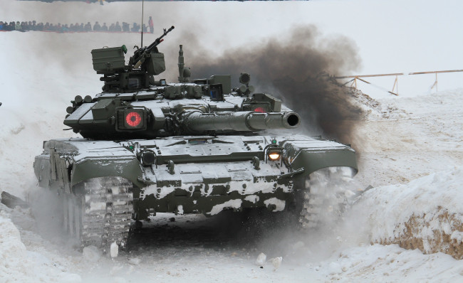 Обои картинки фото техника, военная техника, снег, танк, вооруженные, силы, полигон, т90