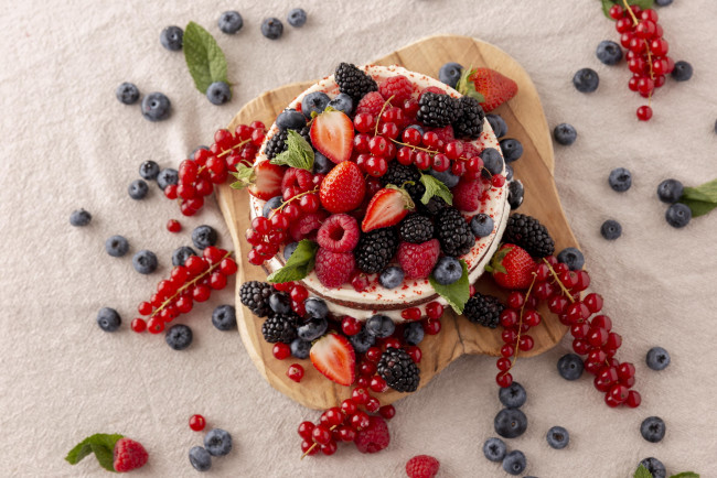 Обои картинки фото еда, фрукты,  ягоды, ягоды, малина, ежевика, красная, смородина