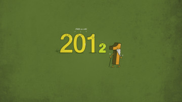 обоя праздничные, рисованные, минимализм, 2012, цифры, новый, год