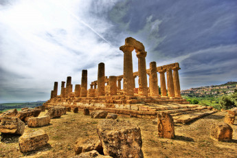 обоя города, афины, греция, колонны, акрополь, руины