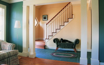 Картинка интерьер холлы лестницы корридоры дом дизайн стиль вилла жилое пространство