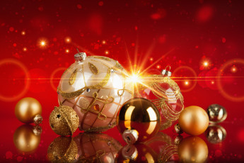 Картинка праздничные шарики christmas decoration праздник украшения balls new year red рождество новый год