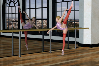 Картинка 3д+графика people+ люди девушка зеркало гимнастка