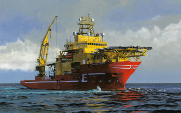 Картинка корабли рисованные небо море судно снабжения норвегия подводные викинг
