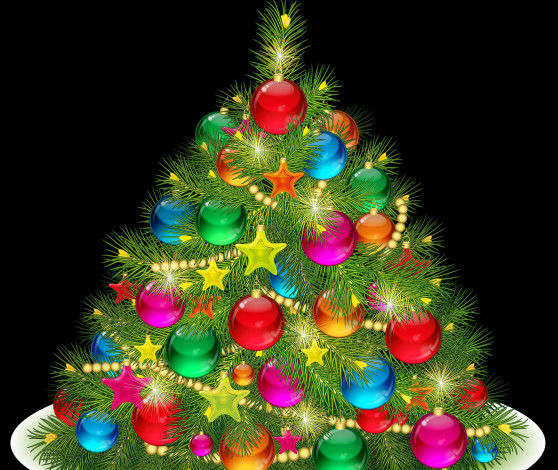 Обои картинки фото праздничные, векторная графика , новый год, елка, украшение