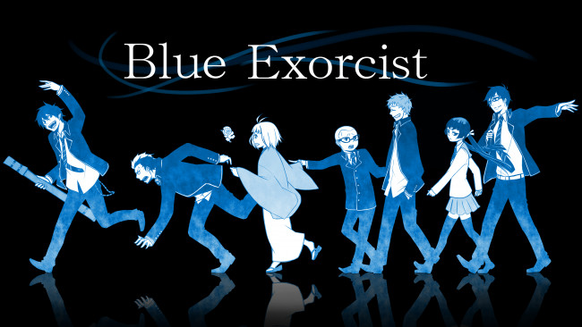 Обои картинки фото аниме, ao no exorcist, арт, рин, синий, экзорцист, персонажи, братья, юкио