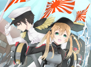 Картинка аниме kantai+collection prinz eugen admiral