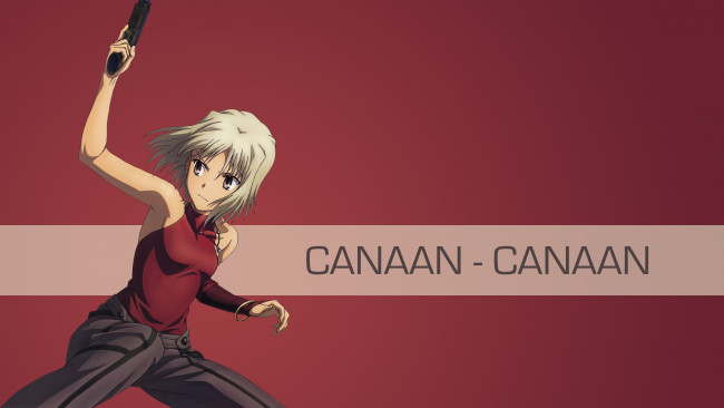 Обои картинки фото аниме, canaan, фон, взгляд, девушка