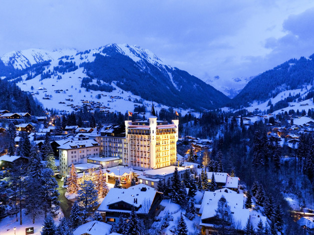 Обои картинки фото gstaad palace hotel,  switzerland, города, - панорамы, gstaad, palace, hotel, switzerland