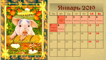 Картинка календари праздники +салюты поросенок фрукт