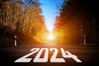 Картинка праздничные -+разное+ новый+год год цифры дорога лес