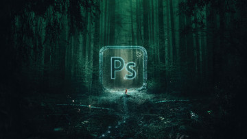 Картинка компьютеры -unknown+ разное программа фотошоп лес логотип photoshop
