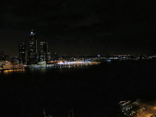 Обои картинки фото detroit, города, огни, ночного