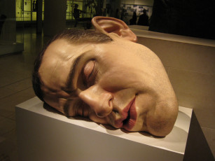 Картинка ron mueck mask ii разное рельефы статуи музейные экспонаты маска