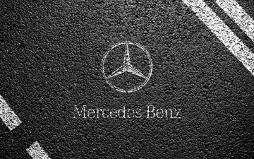 Картинка бренды авто мото mercedes benz лого асфальт разметка