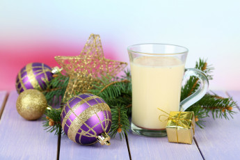 Картинка праздничные -+разное+ новый+год шарики звездочка молоко