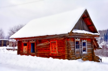 Картинка разное развалины +руины +металлолом снег дом