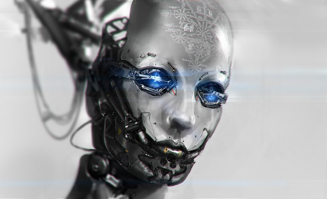 Обои картинки фото фэнтези, роботы,  киборги,  механизмы, лицо, киборг, робот, андроид