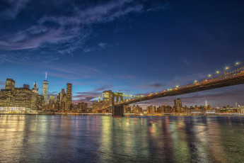 Картинка города нью-йорк+ сша one world trade center brooklyn bridge manhattan
