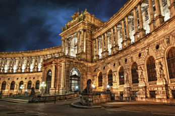 Картинка города вена+ австрия фонари вечер