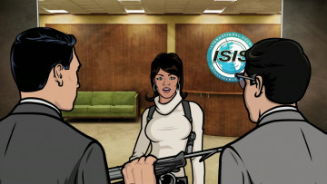 Картинка рисованное комиксы оружие мужчины офис девушка