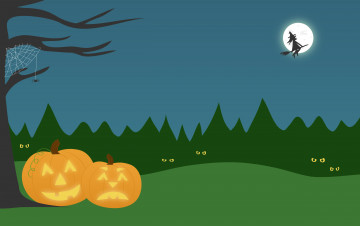 Картинка праздничные хэллоуин паук луна тыквы