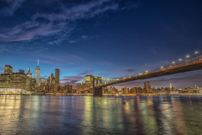 Обои картинки фото города, нью-йорк , сша, one, world, trade, center, brooklyn, bridge, manhattan