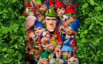обоя gnomeo & juliet,  sherlock gnomes, мультфильмы, juliet, sherlock, gnomes, gnomeo